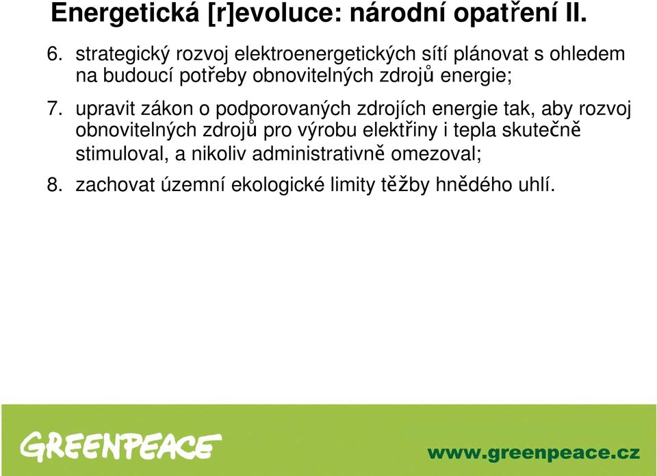 zdrojů energie; 7.