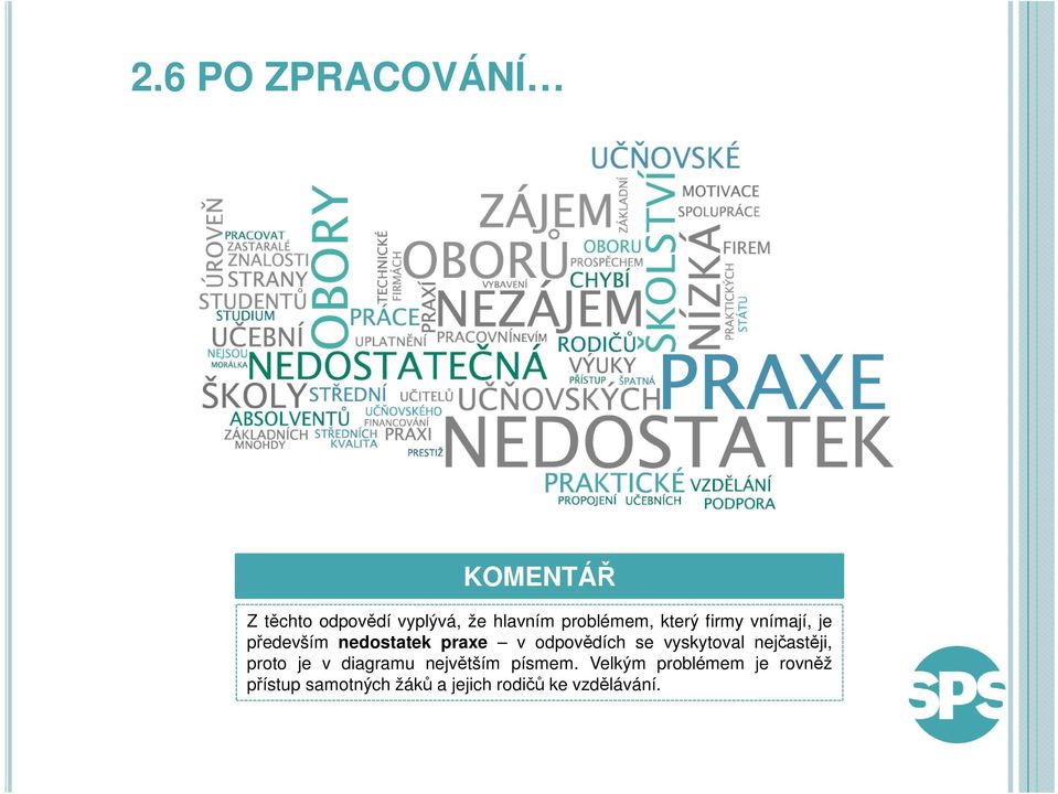 odpovědích se vyskytoval nejčastěji, proto je v diagramu největším