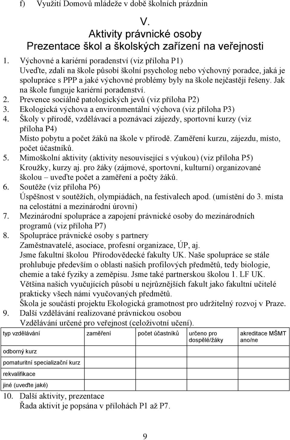 řešeny. Jak na škole funguje kariérní poradenství. 2. Prevence sociálně patologických jevů (viz příloha P2) 3. Ekologická výchova a environmentální výchova (viz příloha P3) 4.