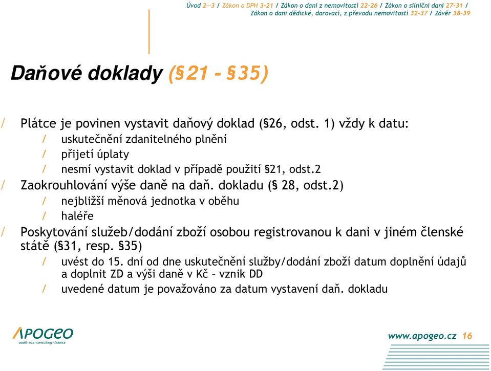 2 / Zaokrouhlování výše daně na daň. dokladu ( 28, odst.