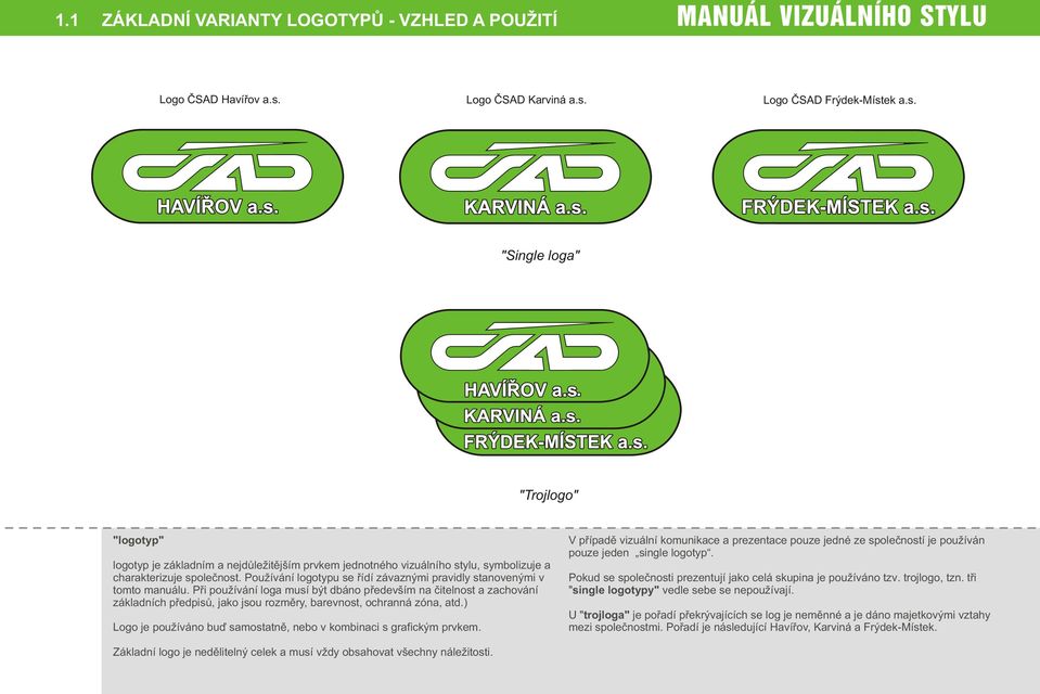 Používání logotypu se øídí závaznými pravidly stanovenými v tomto manuálu.