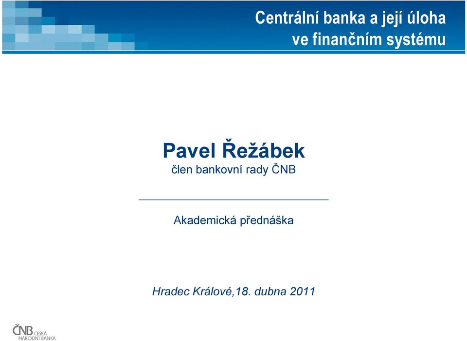 člen bankovní rady ČNB Akademická