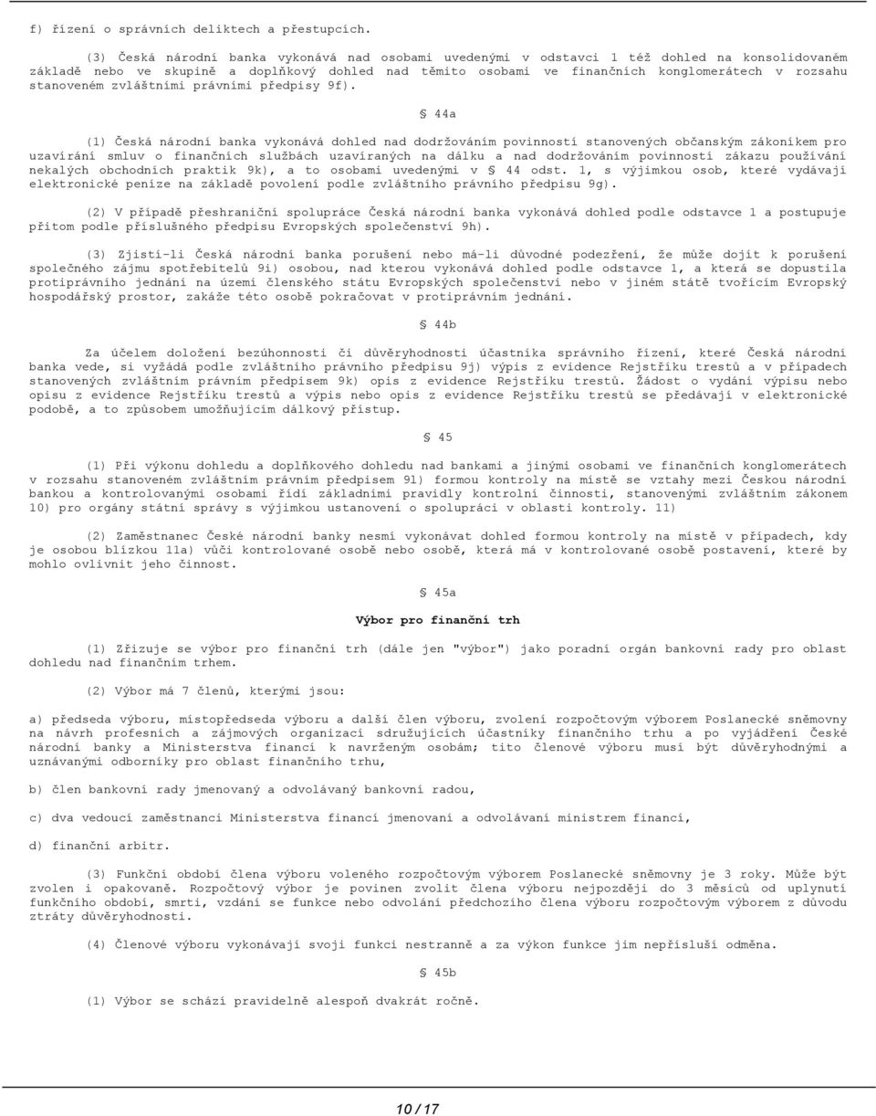 stanoveném zvláštními právními předpisy 9f).