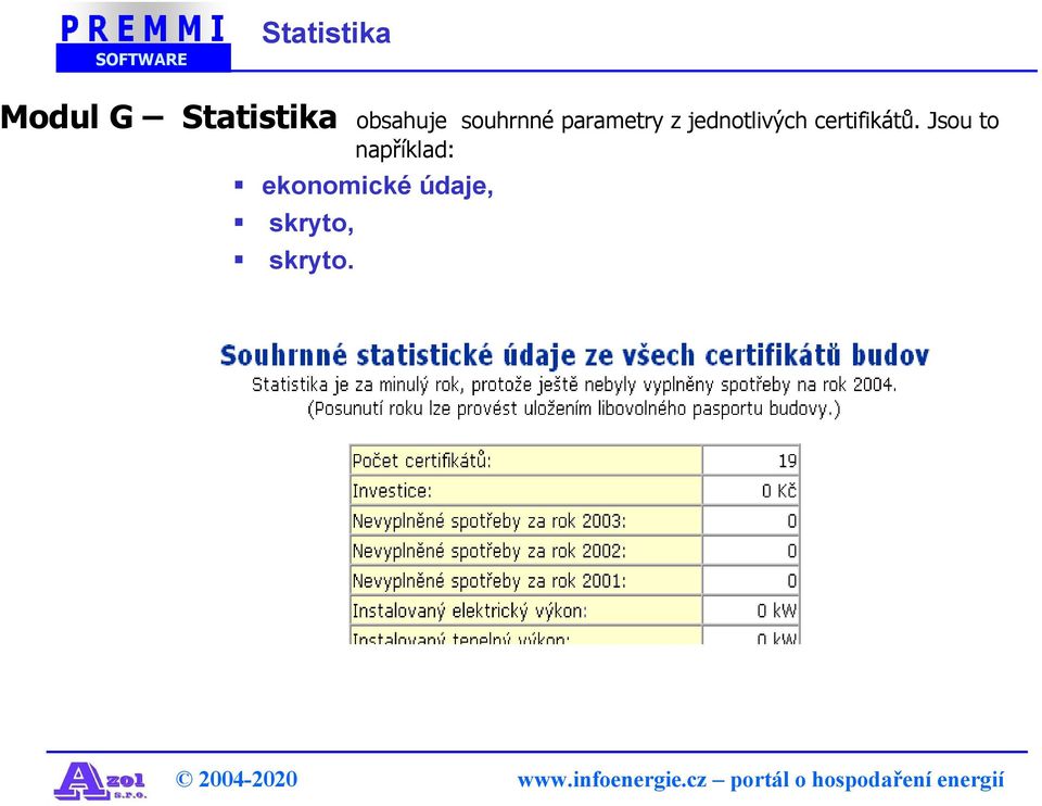 jednotlivých certifikátů.