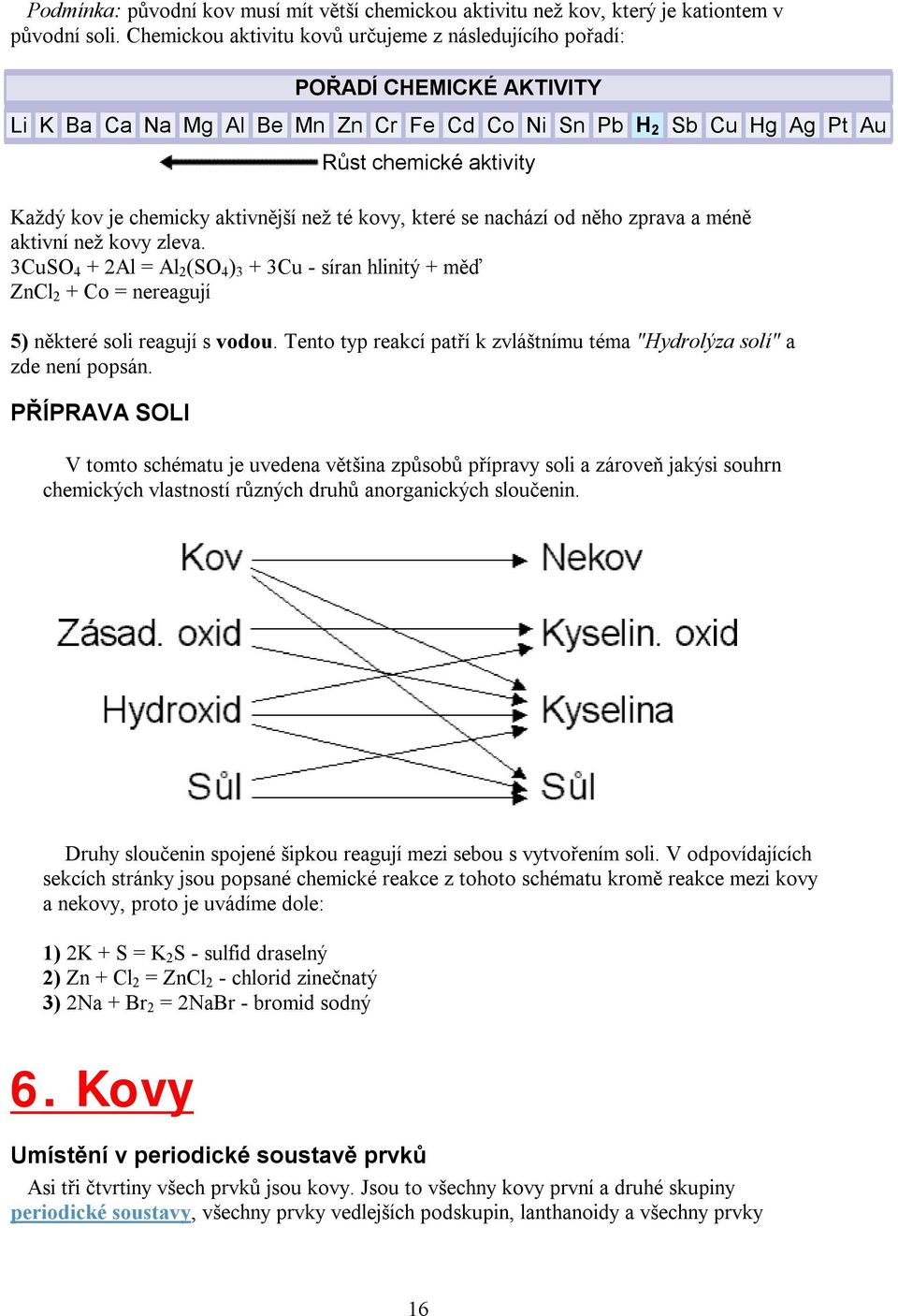 aktivnější než té kovy, které se nachází od něho zprava a méně aktivní než kovy zleva.