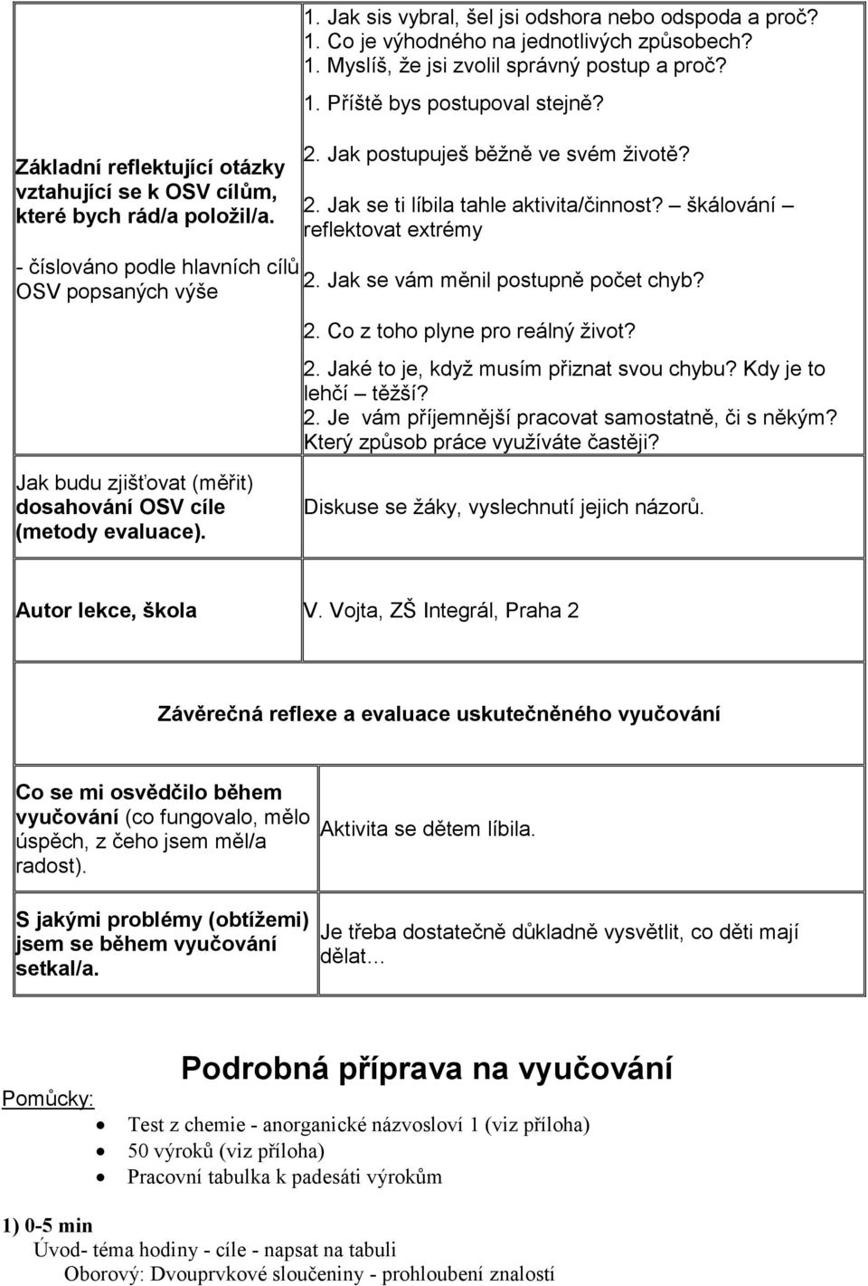 Jak se vám měnil postupně počet chyb? 2. Co z toho plyne pro reálný život? 2. Jaké to je, když musím přiznat svou chybu? Kdy je to lehčí těžší? 2. Je vám příjemnější pracovat samostatně, či s někým?