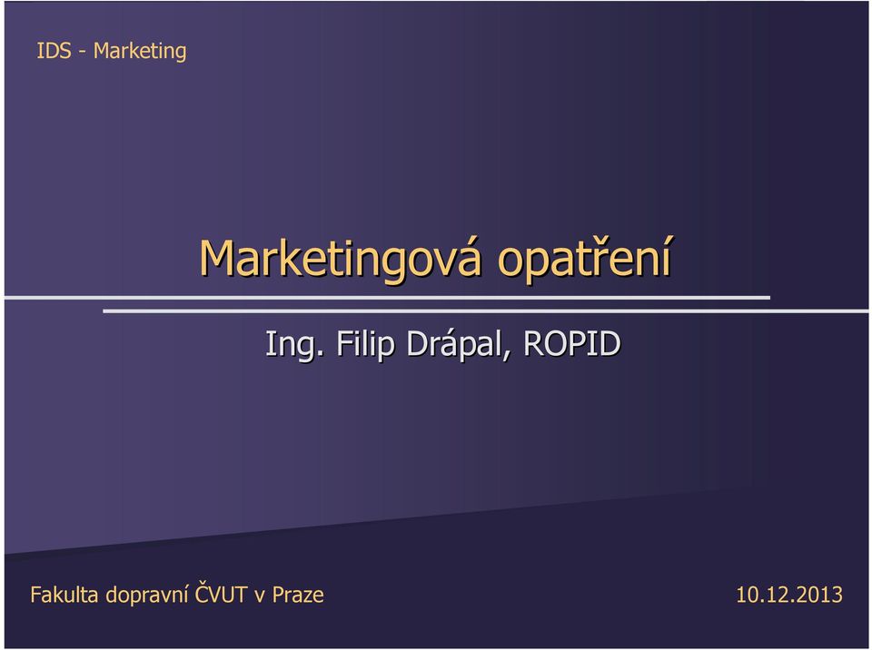 Ing. Filip Drápal, ROPID