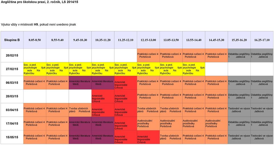 20/02/15 27/02/15 psychologie Iljuk aula Na aula Na aula Na aula Na aula Na aula Na aula