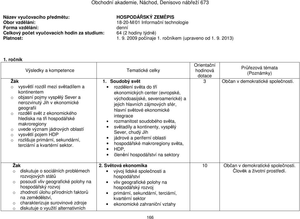 ročník Žák o vysvětlí rozdíl mezi světadílem a kontinentem o objasní pojmy vyspělý Sever a nerozvinutý Jih v ekonomické geografii o rozdělí svět z ekonomického hlediska na tři hospodářské