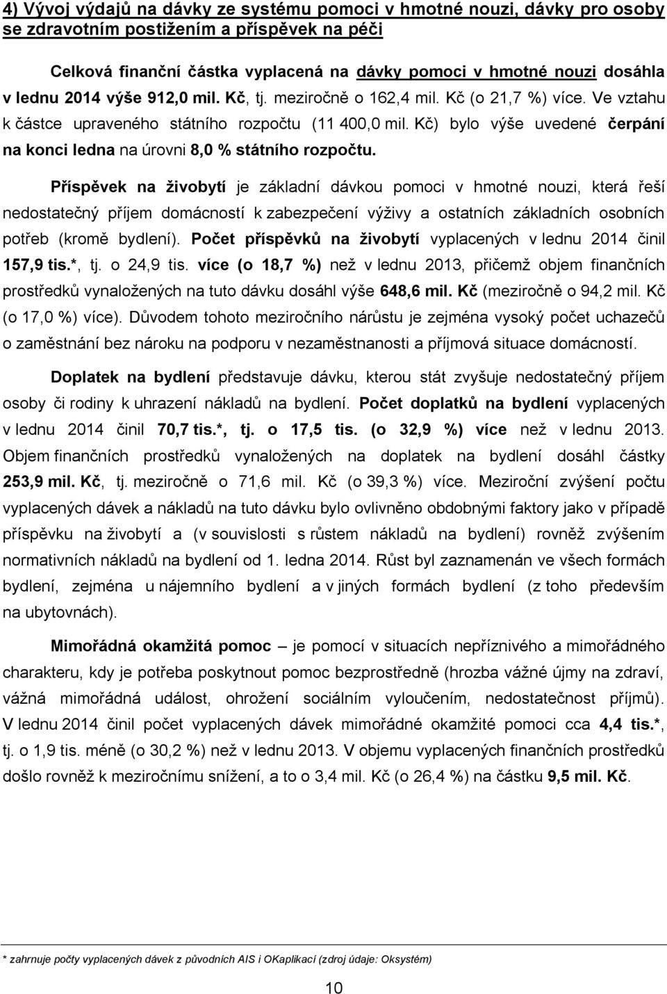 Kč) bylo výše uvedené čerpání na konci ledna na úrovni 8,0 % státního rozpočtu.