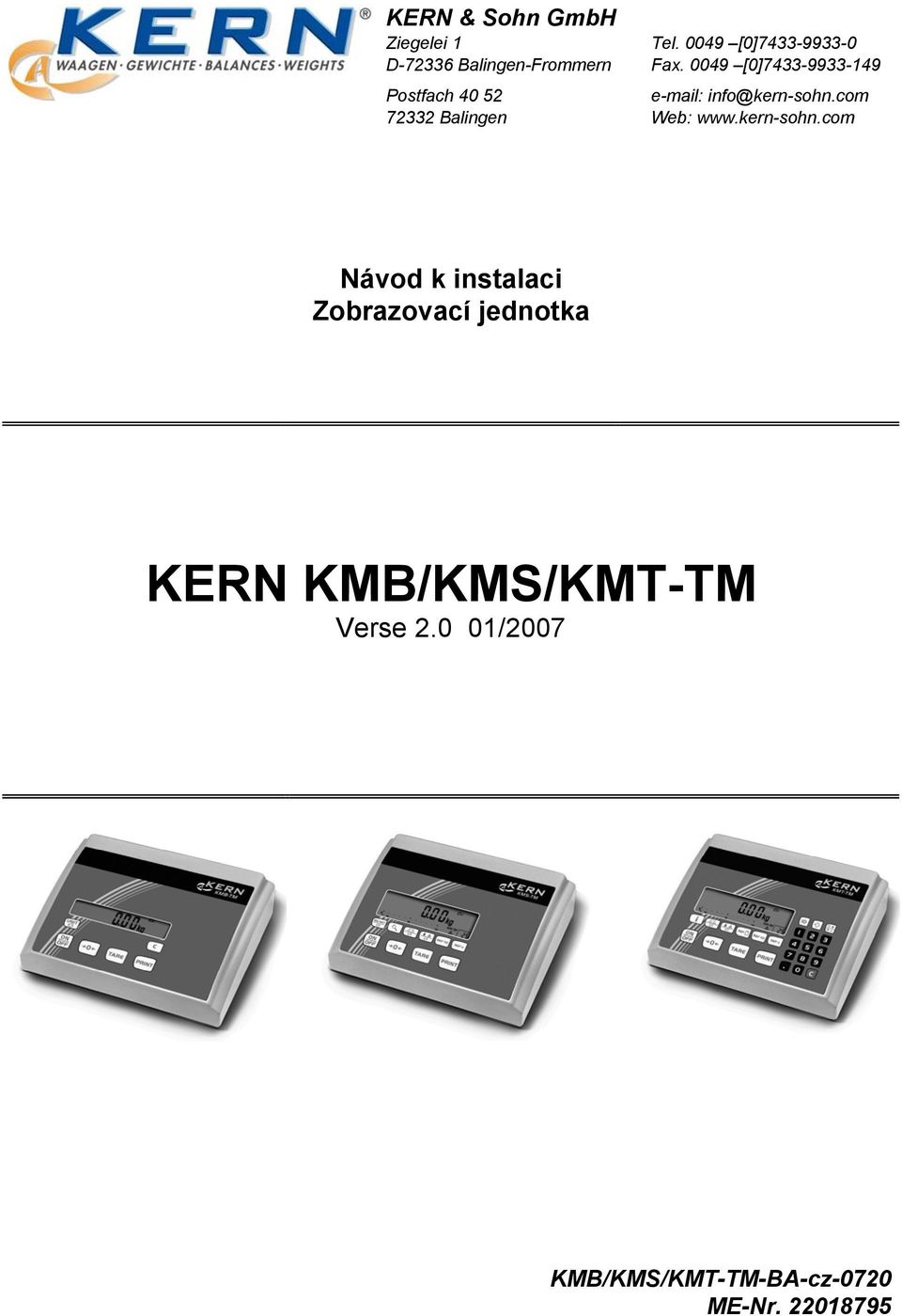 0049 [0]7433-9933-149 e-mail: info@kern-sohn.