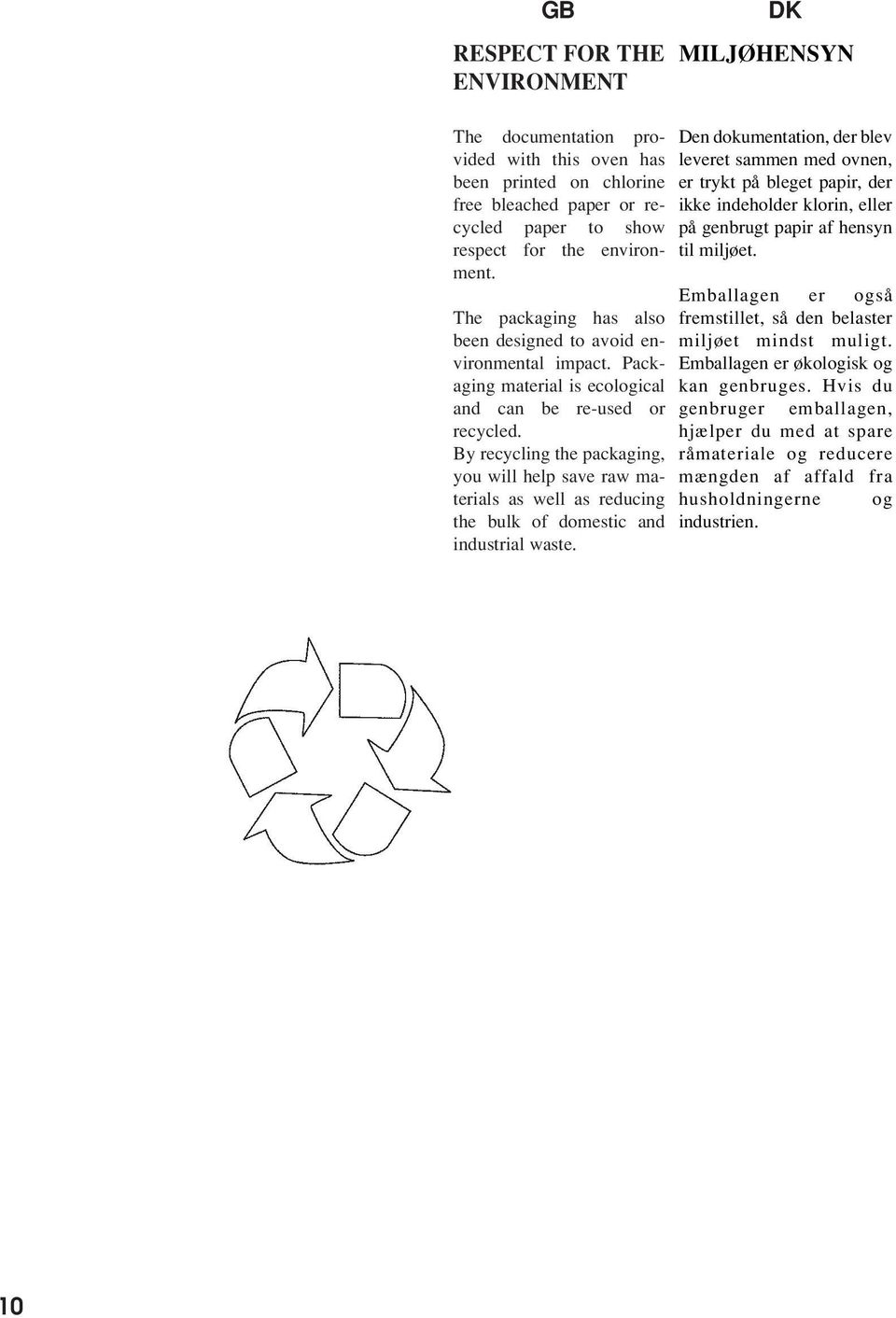 By recycling the packaging, you will help save raw materials as well as reducing the bulk of domestic and industrial waste.