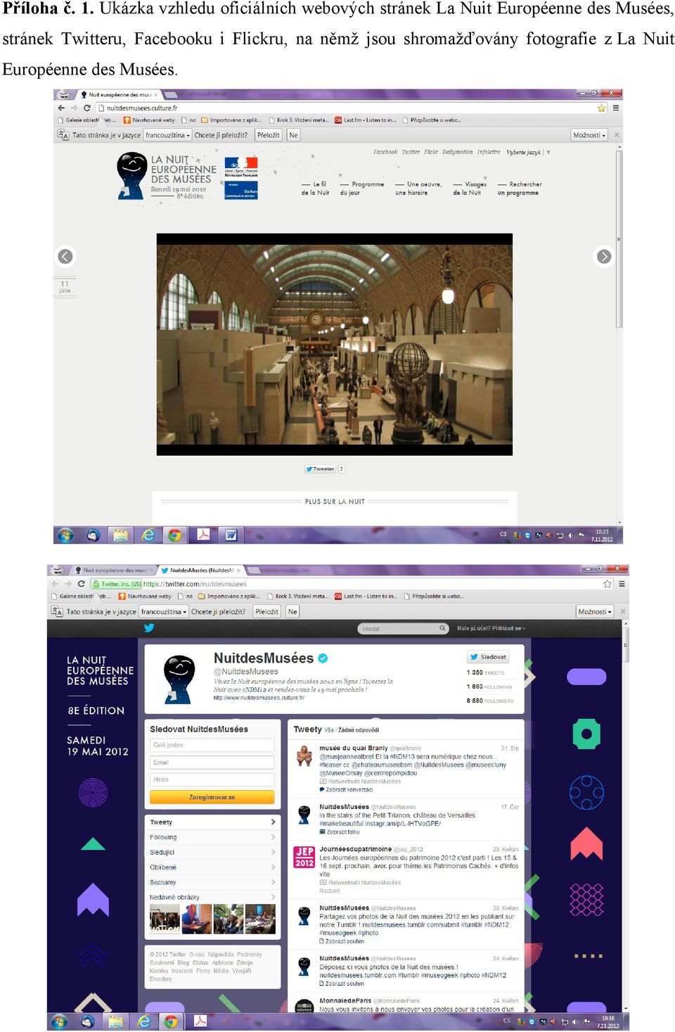 Nuit Européenne des Musées, stránek Twitteru,