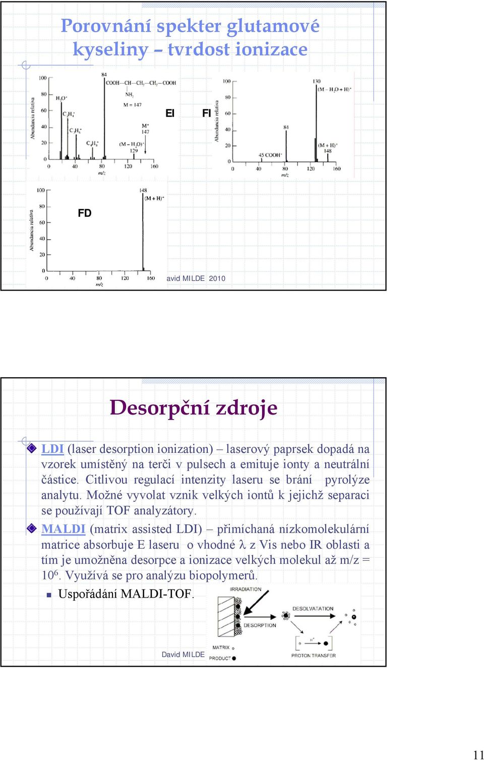 Možné vyvolat vznik velkých iontů k jejichž separaci se používají TOF analyzátory.