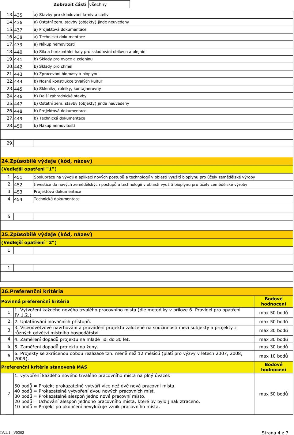 442 b) Sklady pro chmel 2443 b) Zpracování biomasy a bioplynu 2444 b) Nosné konstrukce trvalých kultur 2445 b) Skleníky, rolníky, kontajnerovny 24.446 b) Další zahradnické stavby 2447 b) Ostatní zem.