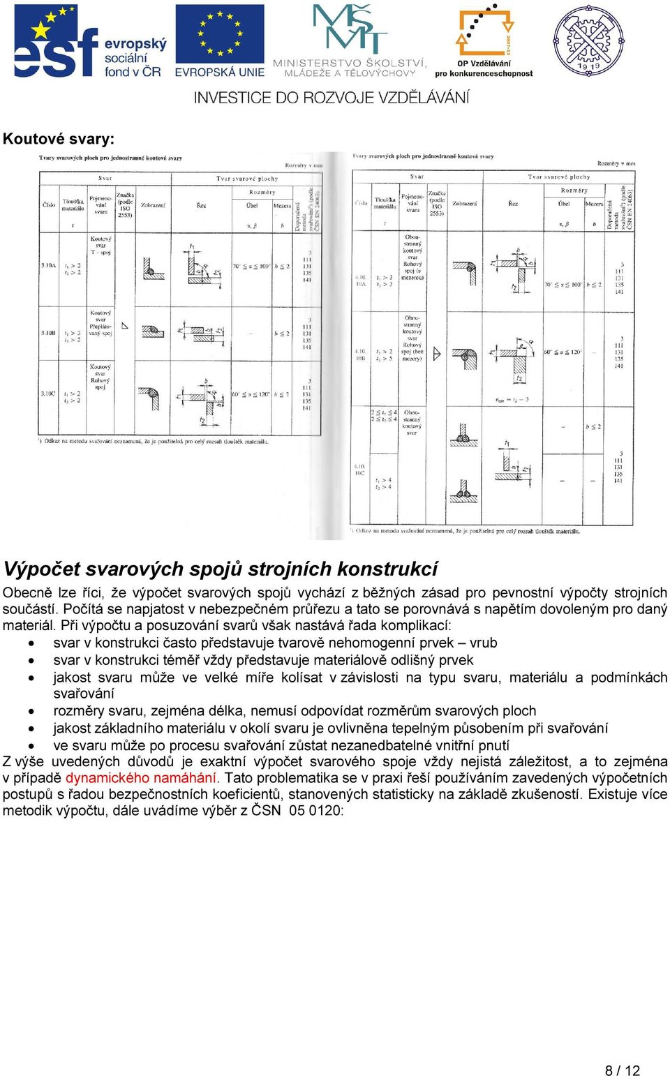 Při výpočtu a posuzování svarů však nastává řada komplikací: svar v konstrukci často představuje tvarově nehomogenní prvek vrub svar v konstrukci téměř vždy představuje materiálově odlišný prvek