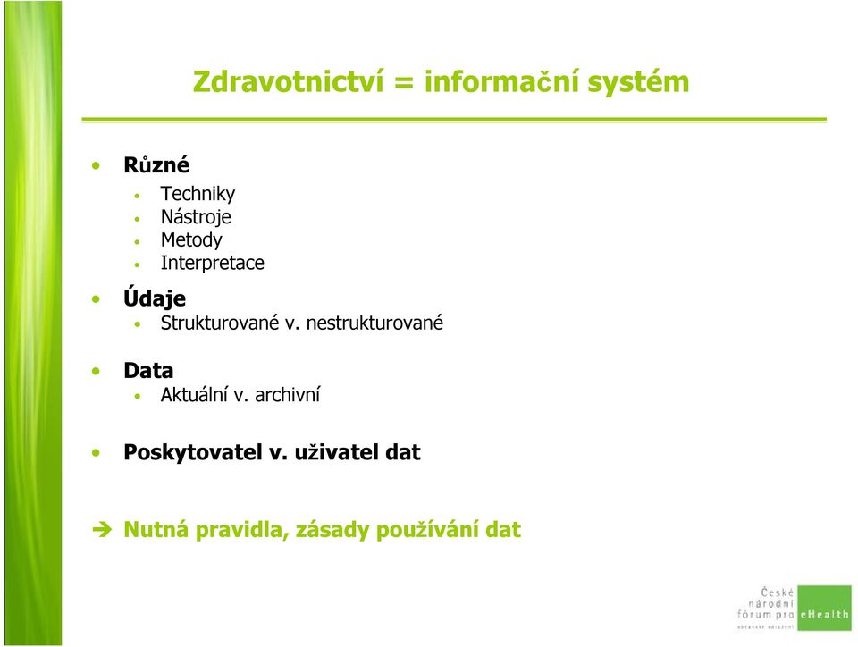 nestrukturované Data Aktuální v.