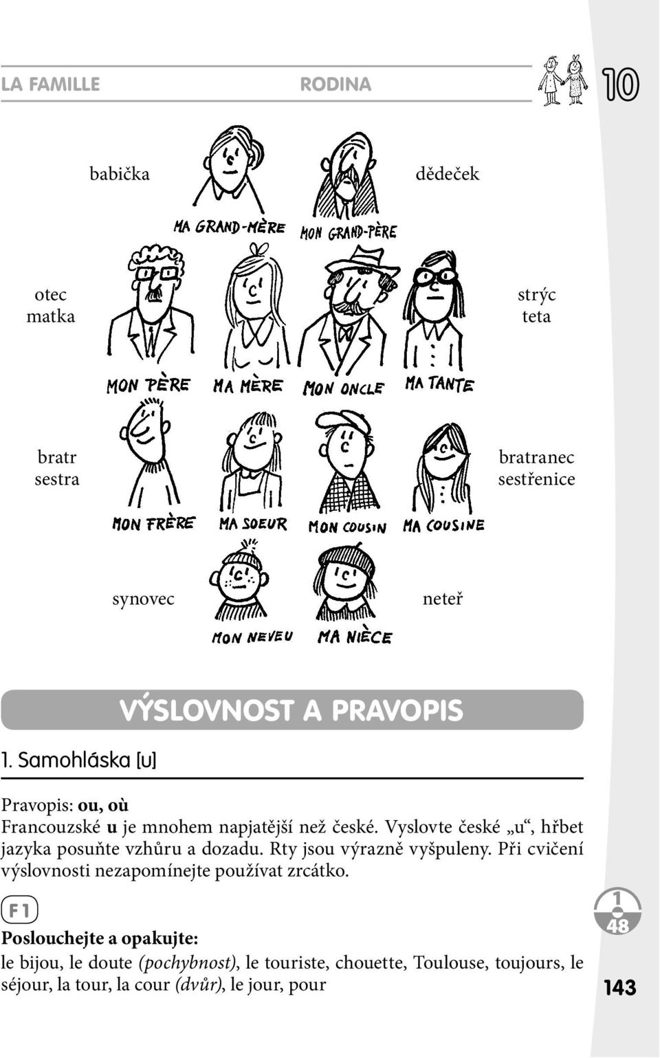 Vyslovte české u, hřbet jazyka posuňte vzhůru a dozadu. Rty jsou výrazně vyšpuleny.