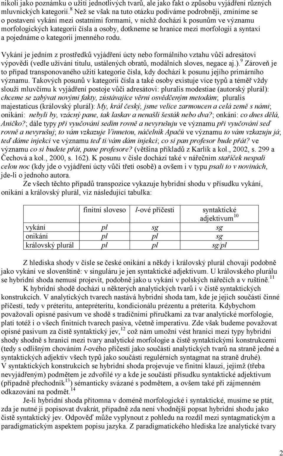 hranice mezi morfologií a syntaxí a pojednáme o kategorii jmenného rodu.