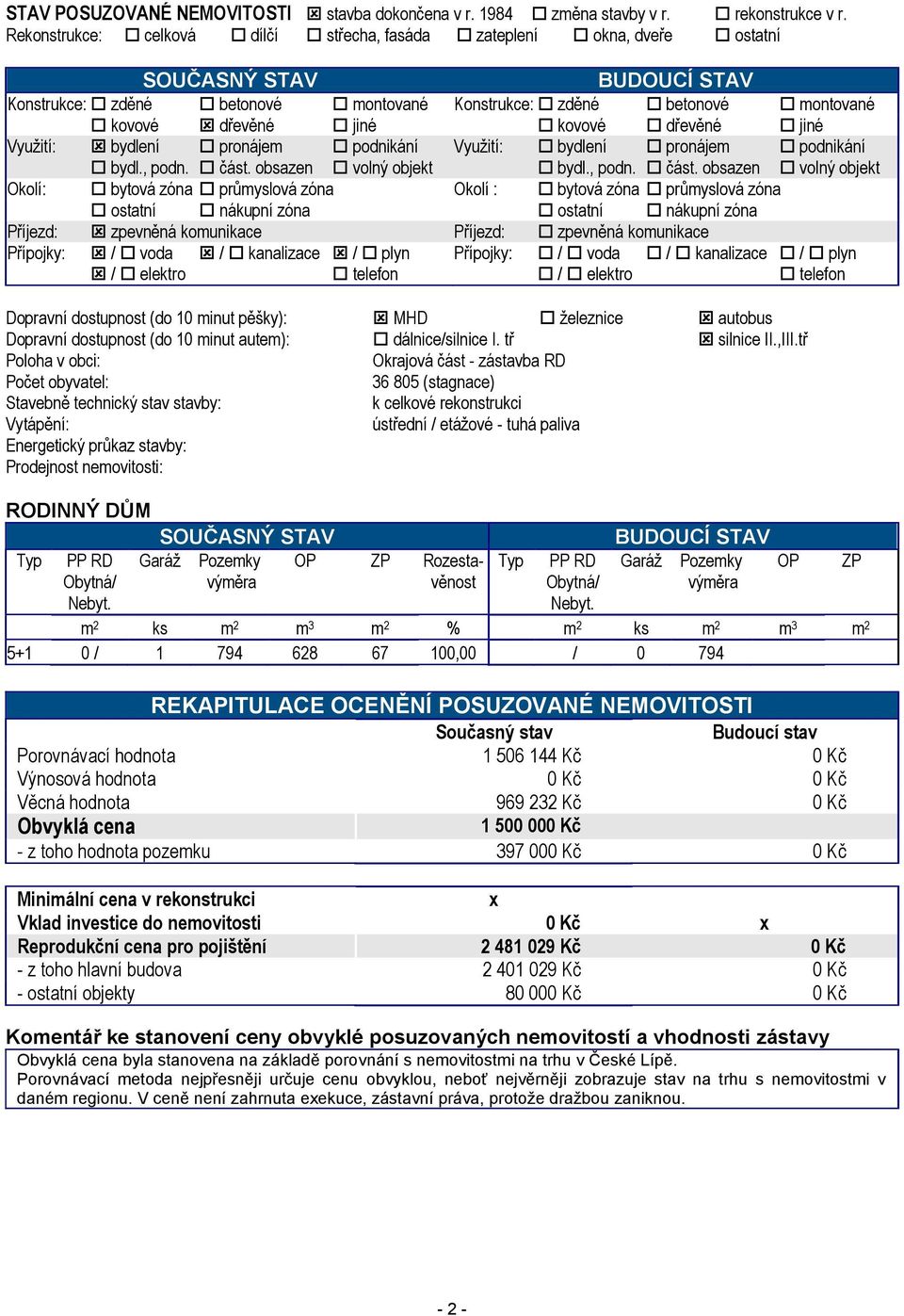 kovové dřevěné jiné Využití: bydlení pronájem podnikání Využití: bydlení pronájem podnikání bydl., podn. část.