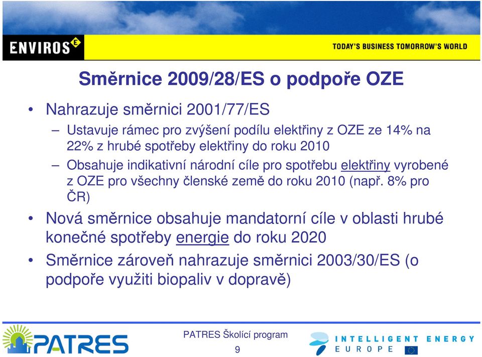 OZE pro všechny členské země do roku 2010 (např.