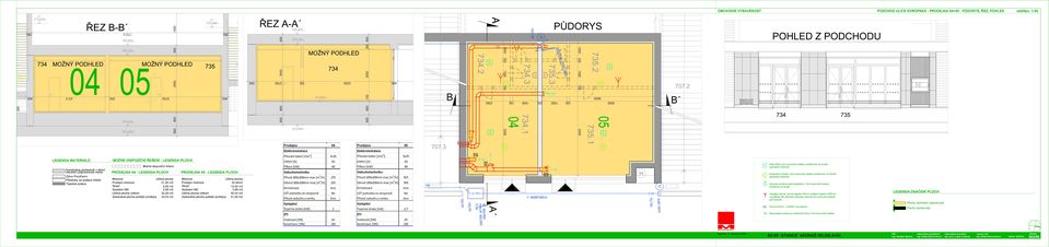 Prodejní místnost 21,95 m2 Prodejní místnost 33,36m2 Sklad 6,65 m2 Sklad 13,00 m2 Služební WC 3,68 m2 Služební WC 3,68 m2 Užitná plocha celkem 32,28 m2 Užitná plocha celkem 50,04 m2 Zastavěná plocha