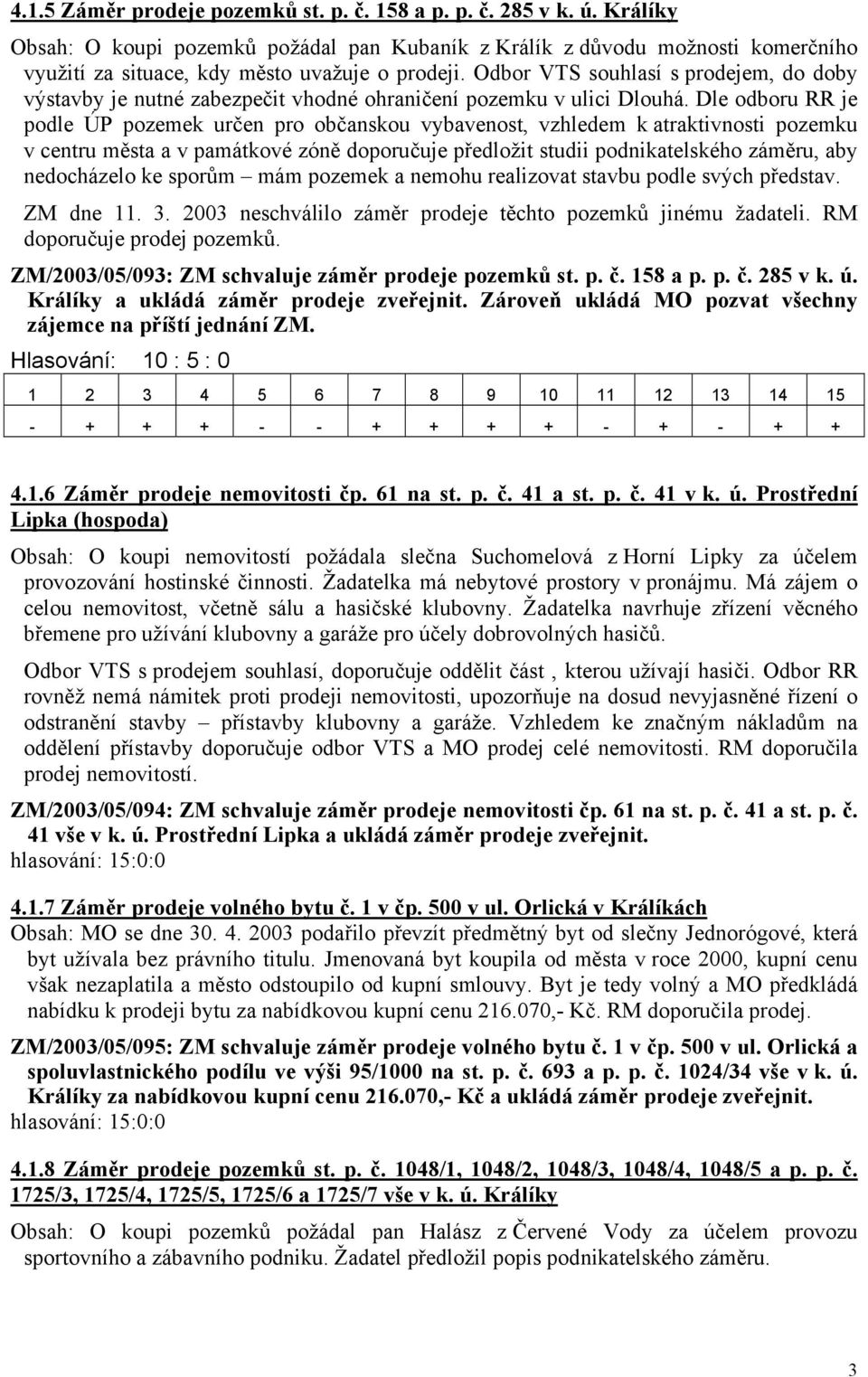 Odbor VTS souhlasí s prodejem, do doby výstavby je nutné zabezpečit vhodné ohraničení pozemku v ulici Dlouhá.