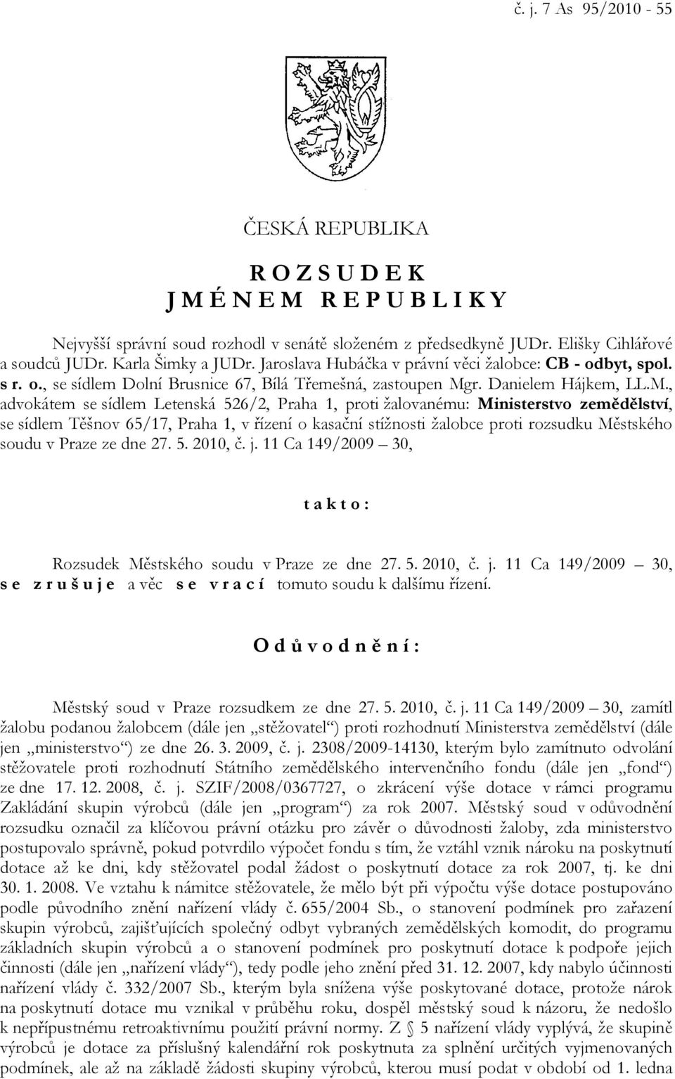 r. Danielem Hájkem, LL.M.
