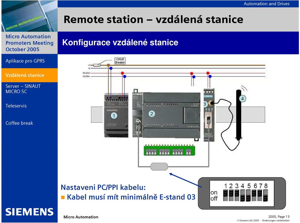 Nastaveni PC/PPI kabelu: Kabel