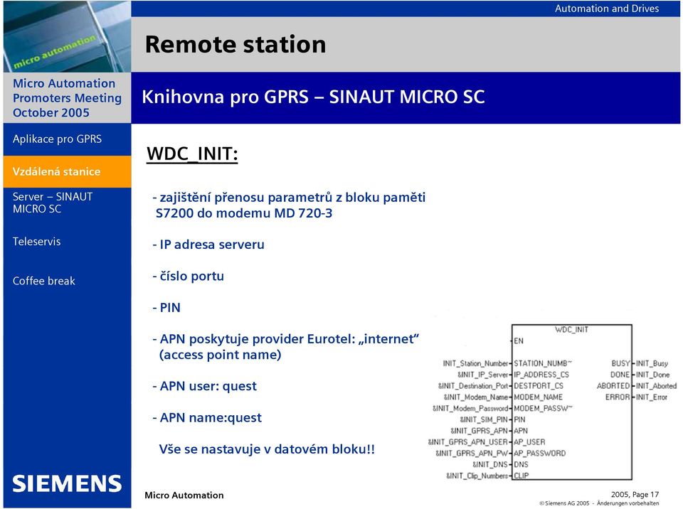 číslo portu - PIN - APN poskytuje provider Eurotel: internet (access point