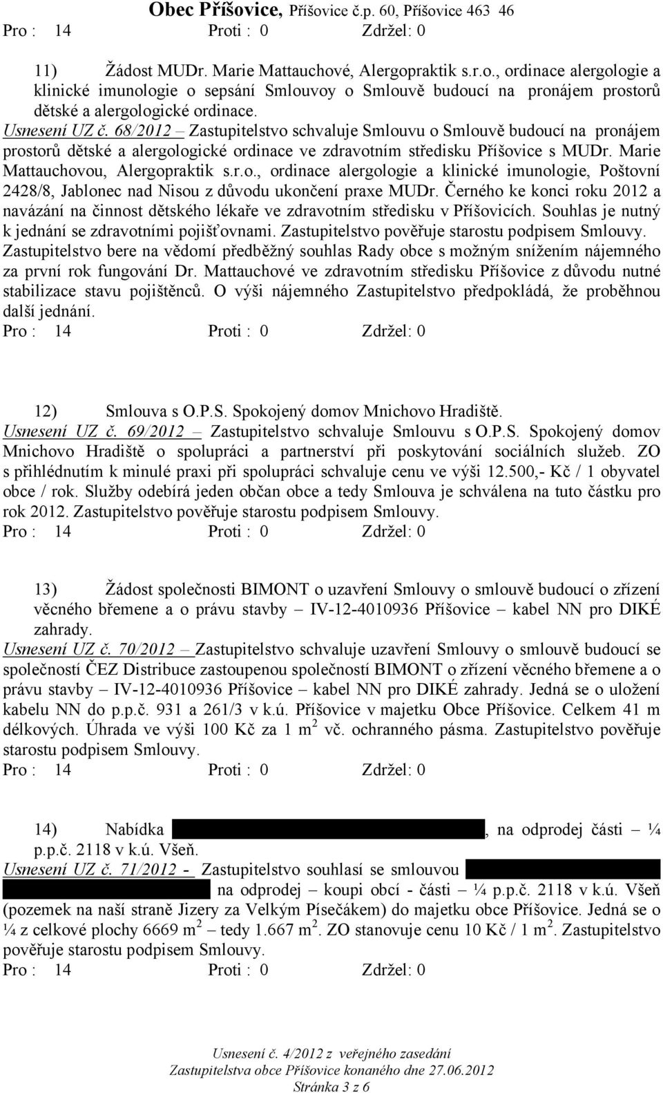 Marie Mattauchovou, Alergopraktik s.r.o., ordinace alergologie a klinické imunologie, Poštovní 2428/8, Jablonec nad Nisou z důvodu ukončení praxe MUDr.