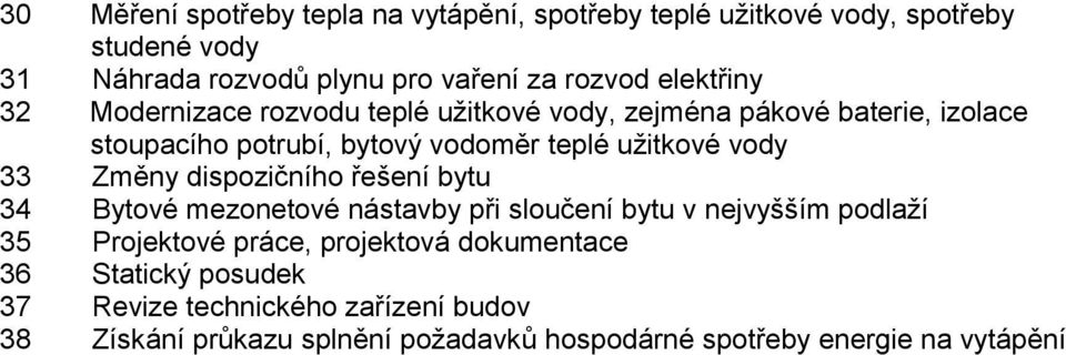 vody 33 Změny dispozičního řešení bytu 34 Bytové mezonetové nástavby při sloučení bytu v nejvyšším podlaží 35 Projektové práce, projektová