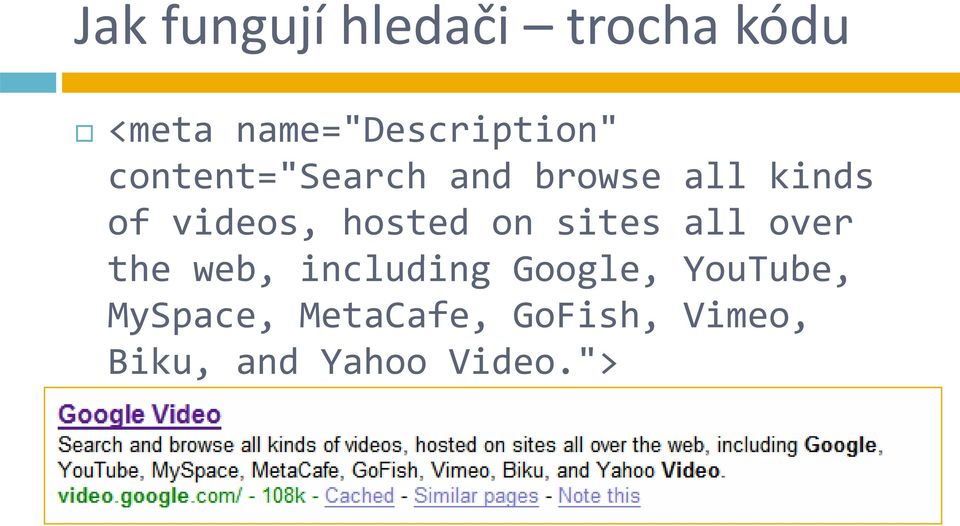 of videos, hosted on sites all over the web, including