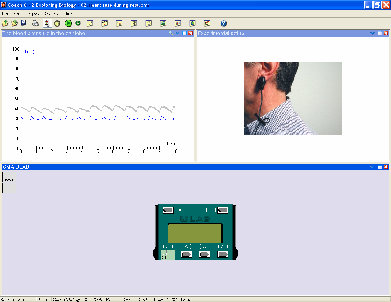 2.Otevřete záložku -02.Heart rate during rest druhou Tentokrát zde není stručný návod a v základním nastavení ani tabulka naměřených hodnot.