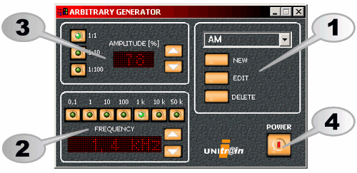 Obecný generátor Tento virtuálny prístroj sa používa na riadenie napäťového výstupu ANALOG