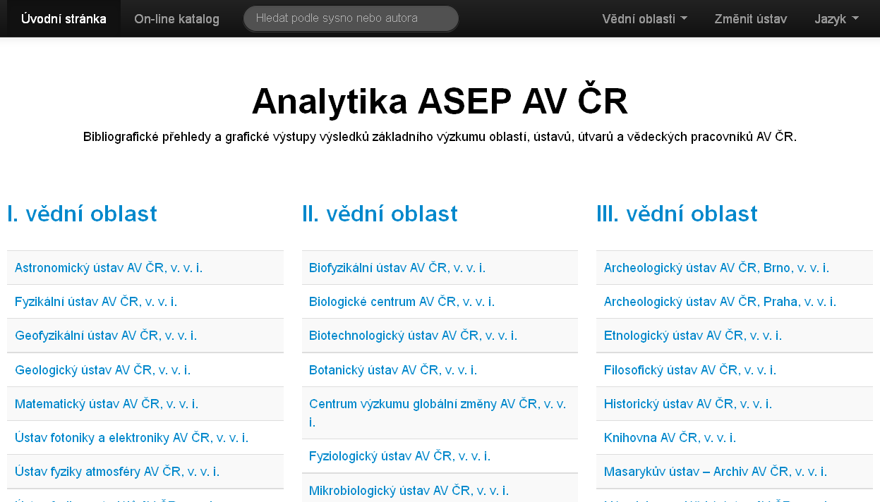 Analytika ASEP dynamické webové