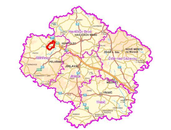 A. OBEC Želiv Přehledová mapka Číslo obce PRVKUK 127 