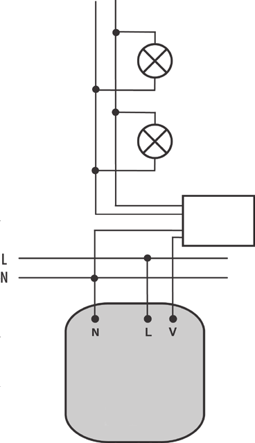 Zapojení / Zapojenie / Connection / Podłączenie / Bekötés / Conexiune / Подключение RFDA-11B RFDA-71B R L C elektronic. trafo 12V/ el.