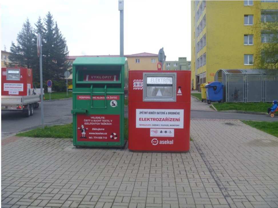 Rozmístění nádob na elektroodpad ul. V.