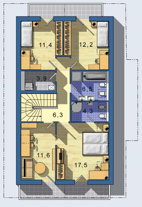 1699 m 2 106 000 8 300 1171 m 2 6367 m 3 1409 m 2 804 m 2 48 kwh/m 2 7260 m 38 poschodový rodinný dom obytným podkrovím bez podpivničenia veľkou prednosťou tohoto domu je vstavaná garáž s priamym