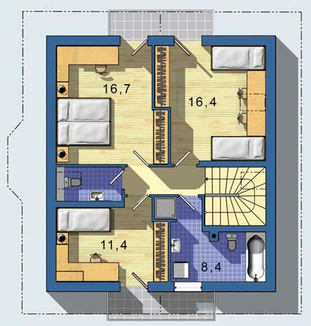 JUNIOR 4 s garážou 89 400 49 200 83 m 2 1024 m 2 493 m 3 1247 m 2 848 m 2 kwh/m 2 7490 m 3 1327 m 2 PRÍZEMIE [celková plocha 660 m 2 ] poschodový s obytným podkrovím bez podpivničenia dom aj napriek