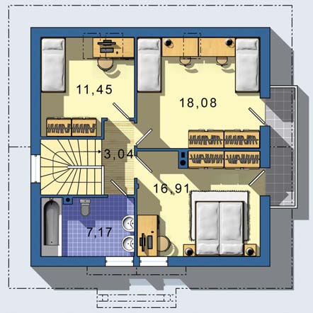 JUNIOR 27 s garážou 88 300 48 600 79 m 2 1027 m 2 4982 m 3 1190 m 2 821 m 2 7 kwh/m 2 7300 m 3 123 m 2 PRÍZEMIE [celková plocha 623 m 2 ] malá, umožňuje objekt osadiť aj na veľmi malé parcely dom