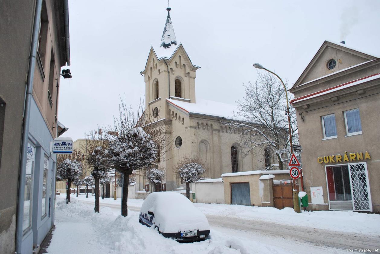 Evangelický kostel v zimě 1.