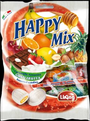 Nový taliansky výrobca cukríkov Cukríky Happy Mix 125g Kód 71 Balenie 30ks/kartón Cukríky 175g Kód 72 Balenie 24ks/kartón Zmes