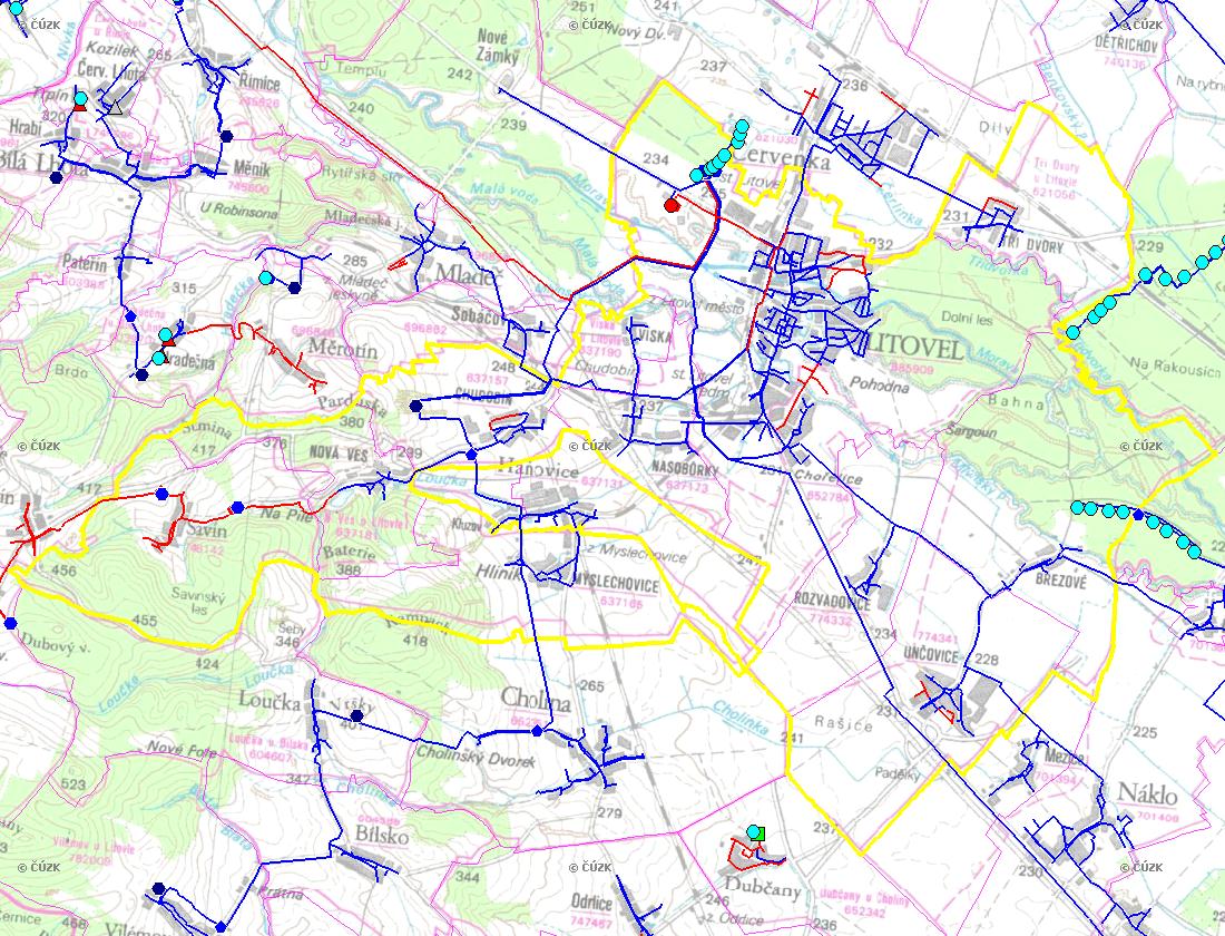 B.2 ZÁKLADNÍ INFORMACE O OBCI (části obce - ZSJ) Sídlo Myslechovice se rozkládá jihozápadně od města Litovel ve vzdálenosti cca 4 km. Zábou prochází komunikace III. tř.