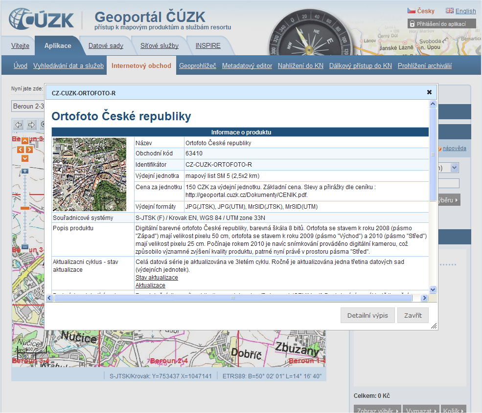 Metadata na Geoportálu ČÚZK