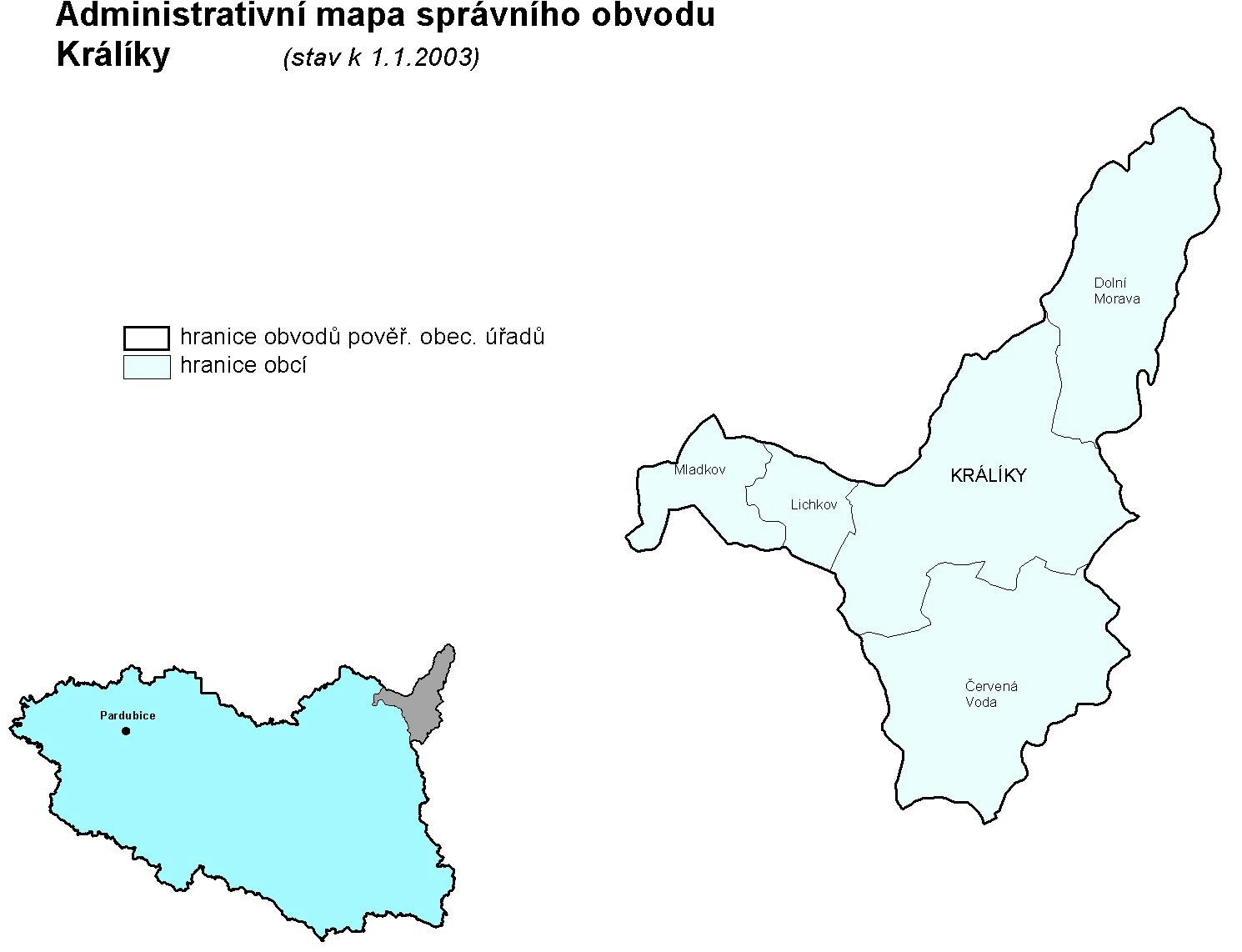 Správní obvod Králíky sousedící z velké části s Polskou republikou představuje nejsevernější výběžek Pardubického kraje.