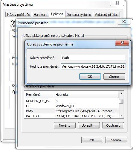 Obr. 8.6: Úprava systémové proměnné Path Všechny nově vytvořené jazykové soubory lang.