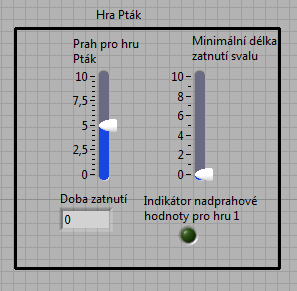 Nastavení této hry je velice jednoduché, jak lze vypozorovat z Obrázku 18. Nastavení hry dovoluje upravit dvě hodnoty.
