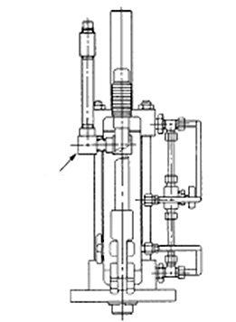 Přechod na ruční ovládání hydraulikou (volitelně) Hydraulická ruční páčka je sekundární kontrolní systém k zajištění způsobu ovládání ventilu, když primární pneumatický systém selže.